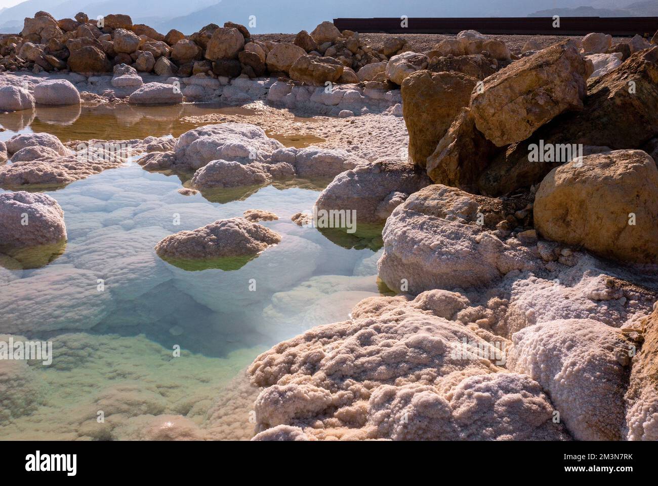 Waters and salts of the Dead sea Stock Photo
