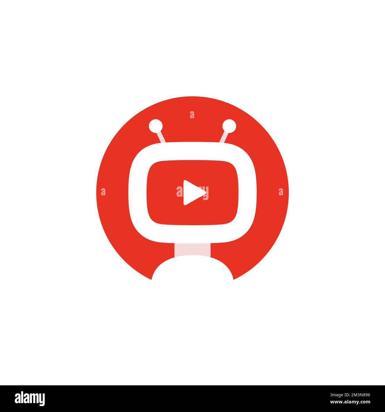 Video robot icon Videobot logo design Simple video service bot Vector illustration Stock Vector