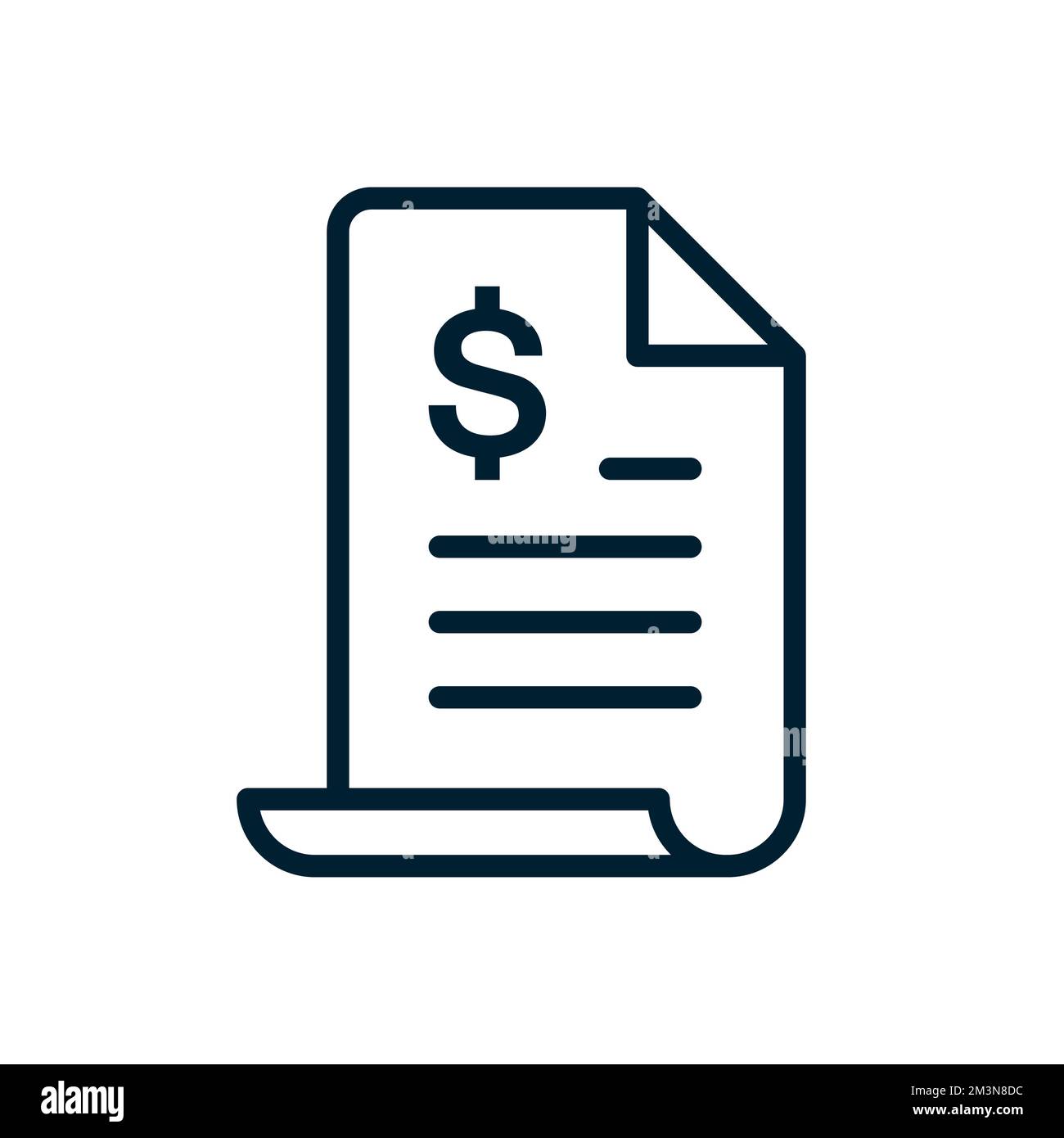 Invoice line icon. Payment and bill invoice. Order symbol concept. Tax sign design. Paper bank document icon. Vector invoice icon Stock Vector