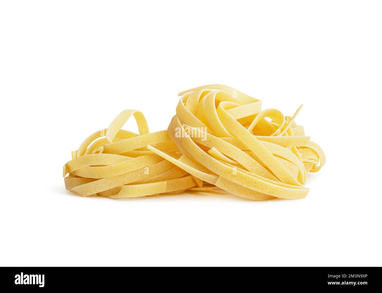 tagliatelli pasta on white background Stock Photo