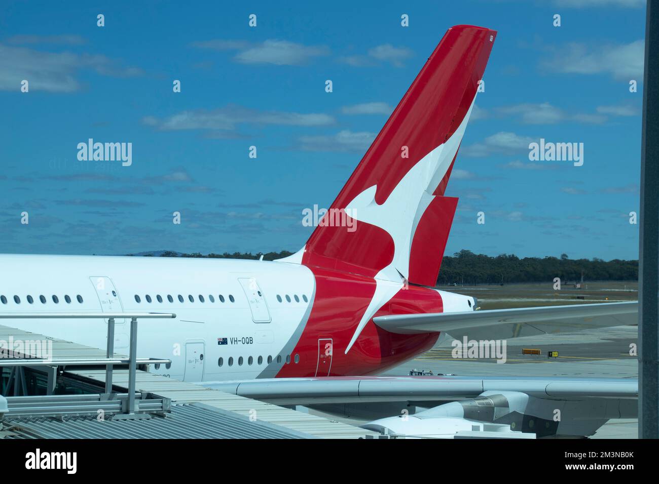Airbus 380-842 at Quantas Airplane at Melbourne Airport, Australia Stock Photo