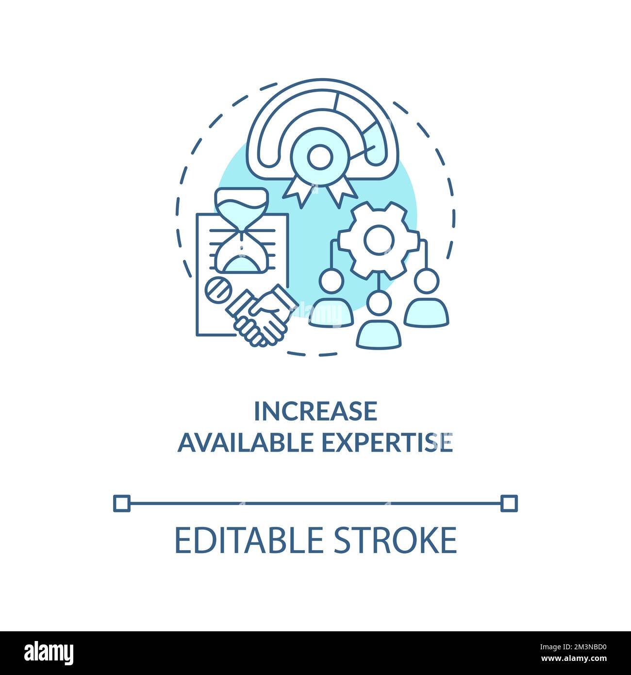 Increase available expertise turquoise concept icon Stock Vector