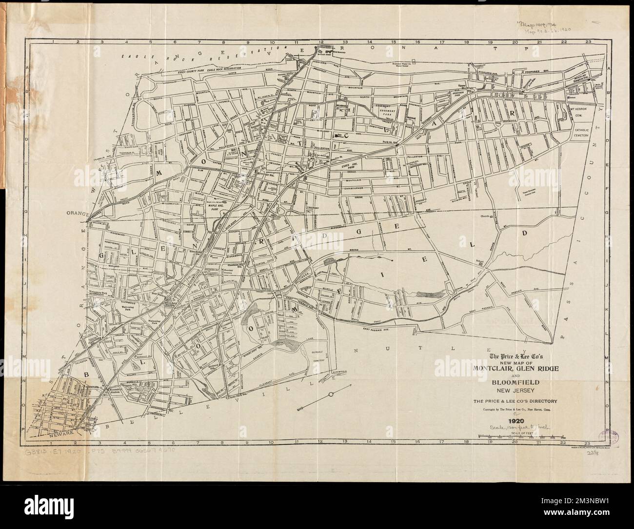 The Price & Lee Co's new map of Montclair, Glen Ridge and Bloomfield, New Jersey , Bloomfield N