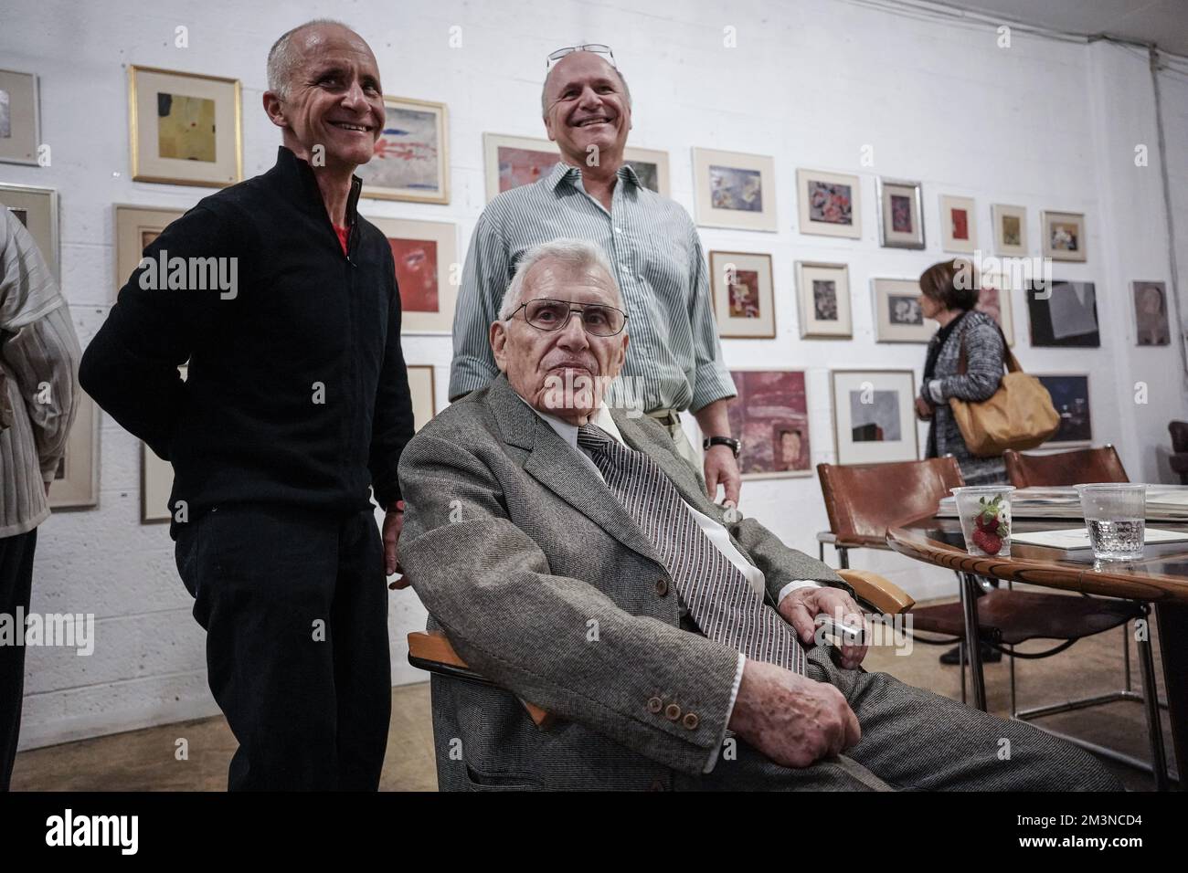Tel Aviv, Israel. 15th Dec, 2022. Italian Israeli artist, painter and educator PIERO CIVIDALLI, 96, opens an 80 year retrospective exhibition at the RawArt Gallery. Credit: Nir Alon/Alamy Live News Stock Photo