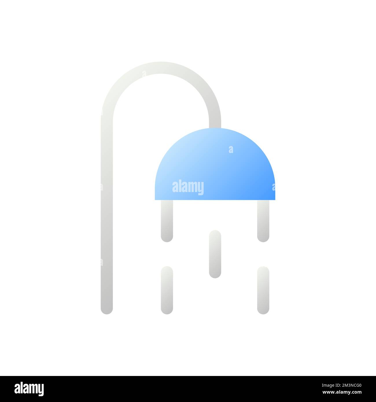 Public shower option flat gradient two-color ui icon Stock Vector