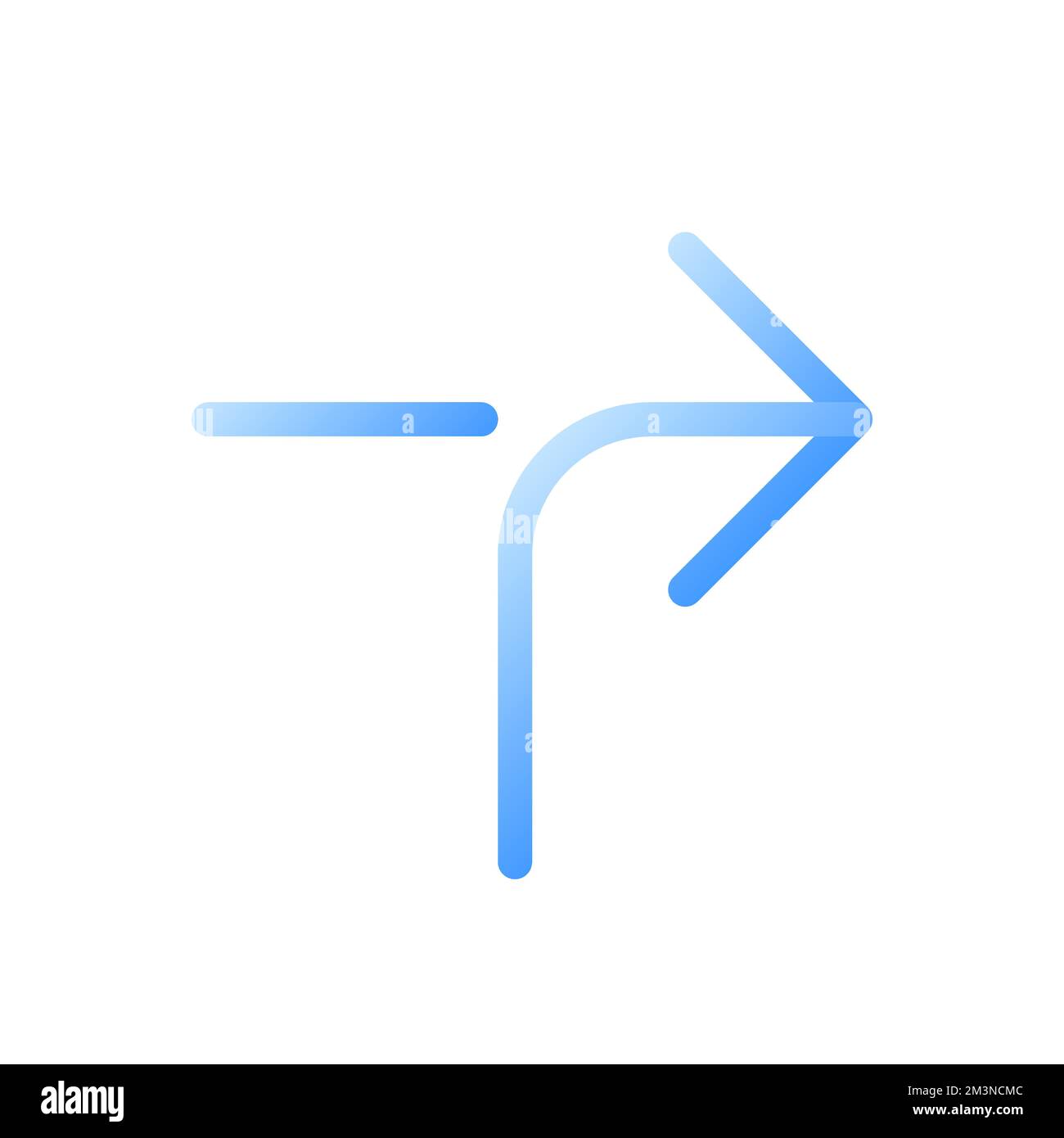 Right horizontal alignment sign flat gradient two-color ui icon Stock Vector