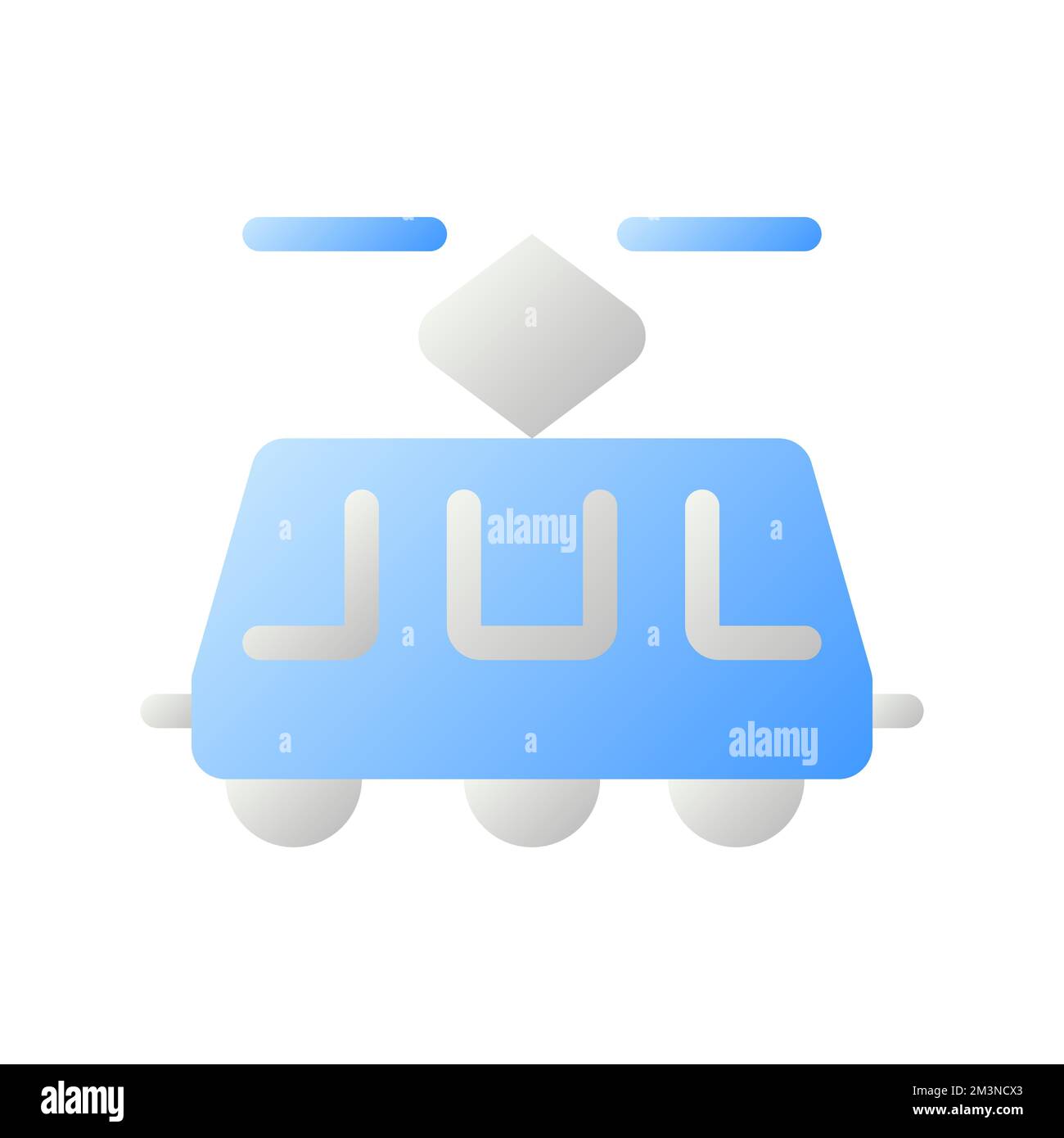 Electric trolleybus flat gradient two-color ui icon Stock Vector
