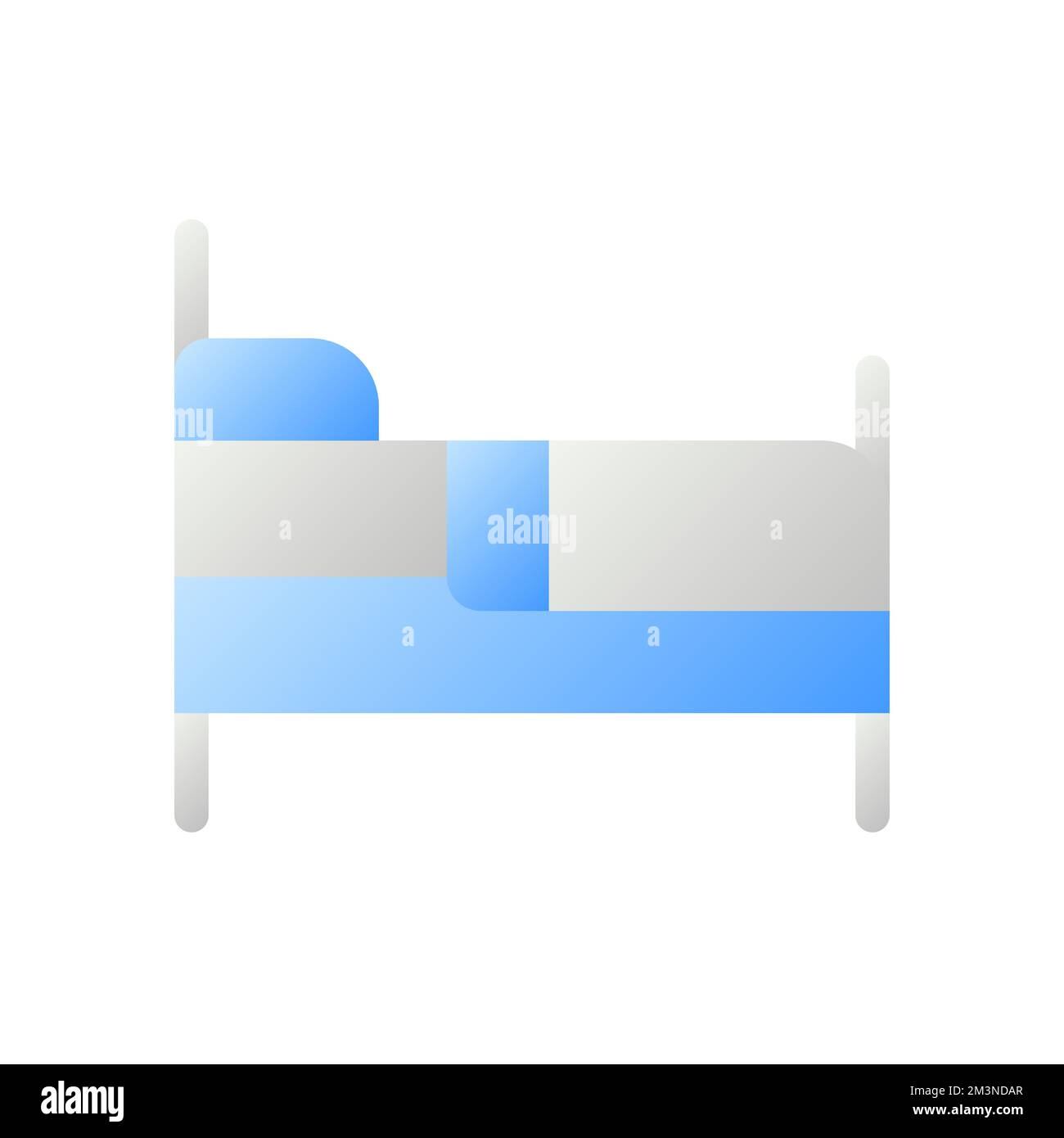 Finding bed to sleep flat gradient two-color ui icon Stock Vector