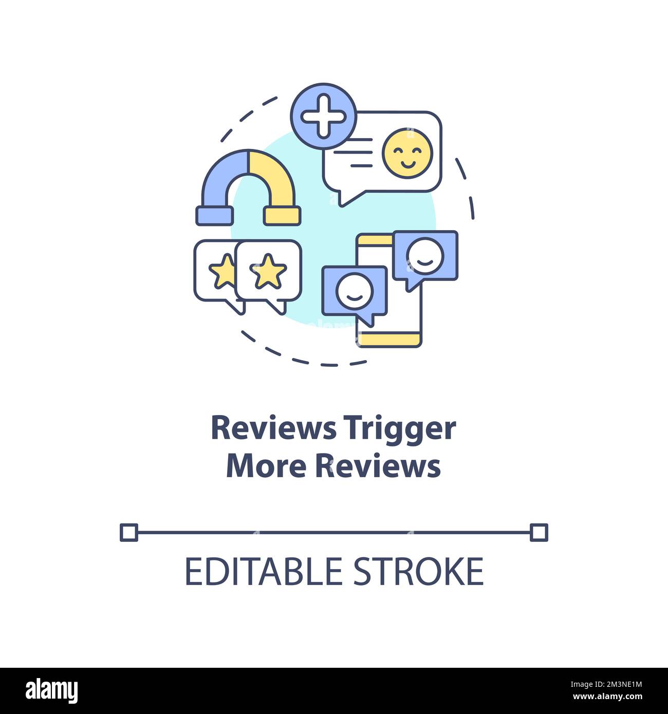 Reviews trigger more reviews concept icon Stock Vector Image & Art - Alamy