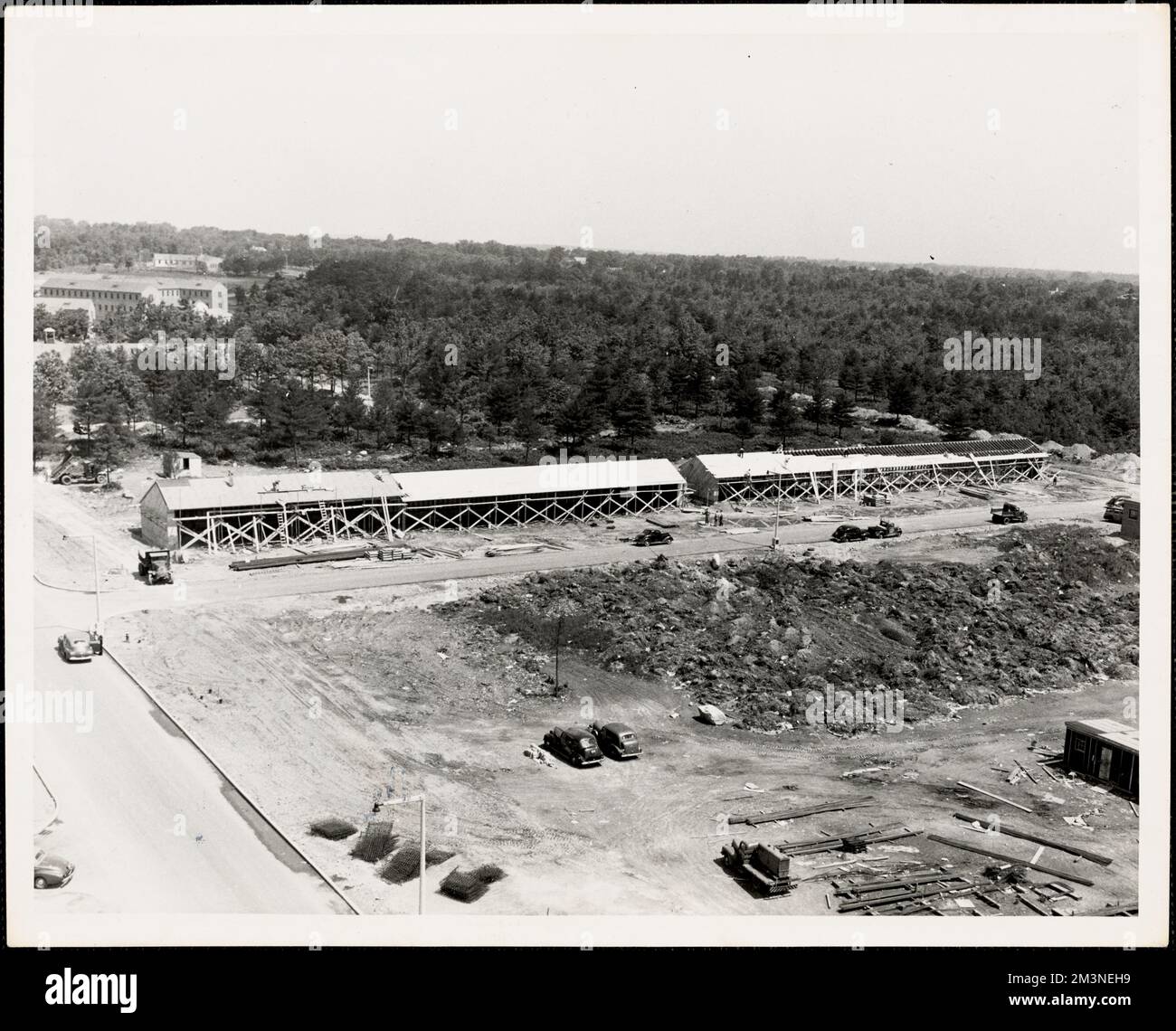 Progress work east garage , Construction. Photographs of the First