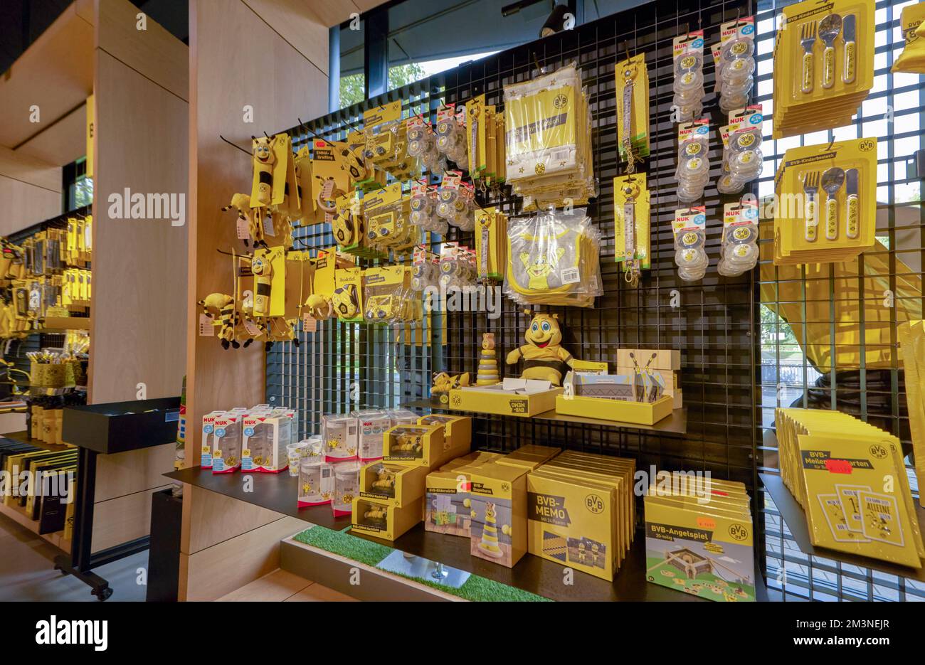 Visiting FC Borussia Dortmund fan shop Stock Photo