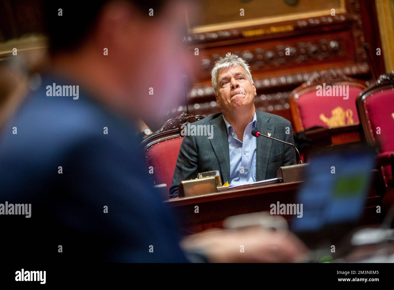 ATTENTION EDITORS: FOCUS COVERAGE, DISTRIBUTION REQUESTED TO BELGA Vooruit's senator Bert Anciaux pictured during a plenary session of the Senate at the federal parliament, in Brussels, Friday 16 December 2022. BELGA PHOTO HATIM KAGHAT Credit: Belga News Agency/Alamy Live News Stock Photo