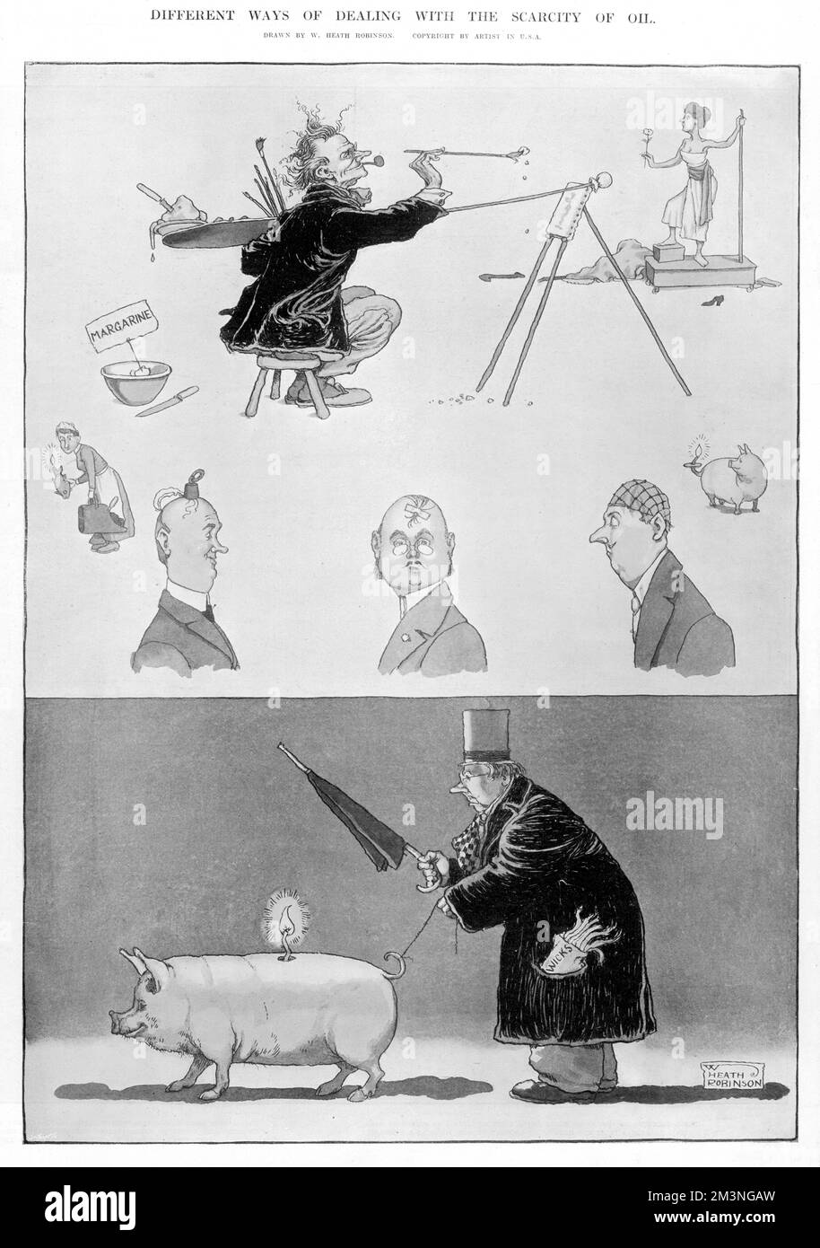 Illustration by W. Heath Robinson.         Date: 23rd February 1918 Stock Photo