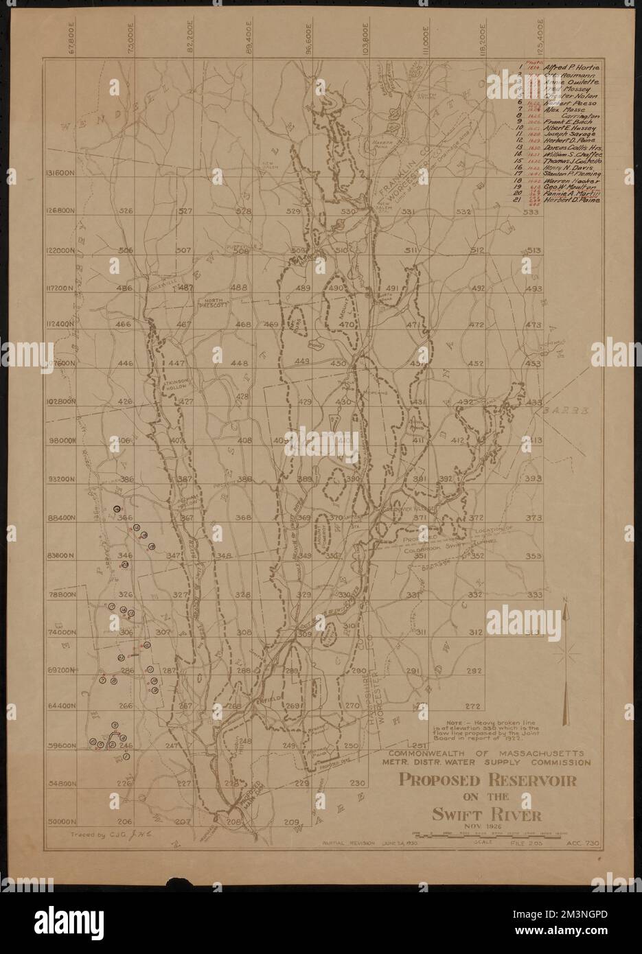 Proposed reservoir on the Swift River, Quabbin Reservoir, Mass., Nov