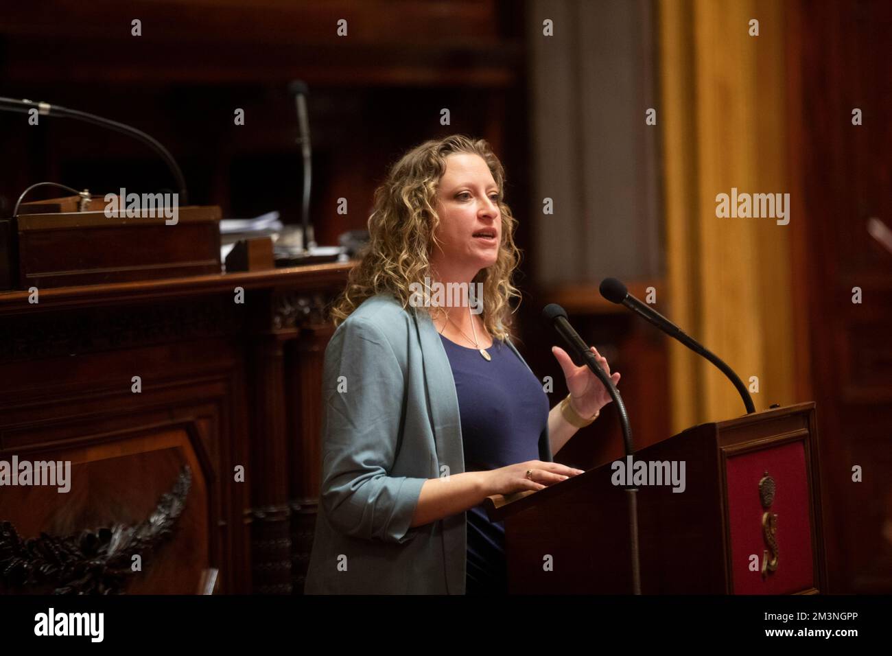 ATTENTION EDITORS: FOCUS COVERAGE, DISTRIBUTION REQUESTED TO BELGA Illustration picture shows a plenary session of the Senate at the federal parliament, in Brussels, Friday 16 December 2022. BELGA PHOTO HATIM KAGHAT Credit: Belga News Agency/Alamy Live News Stock Photo