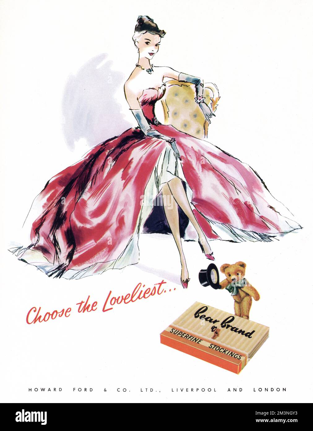 Advert for Bear Brand stockings 1954 Stock Photo