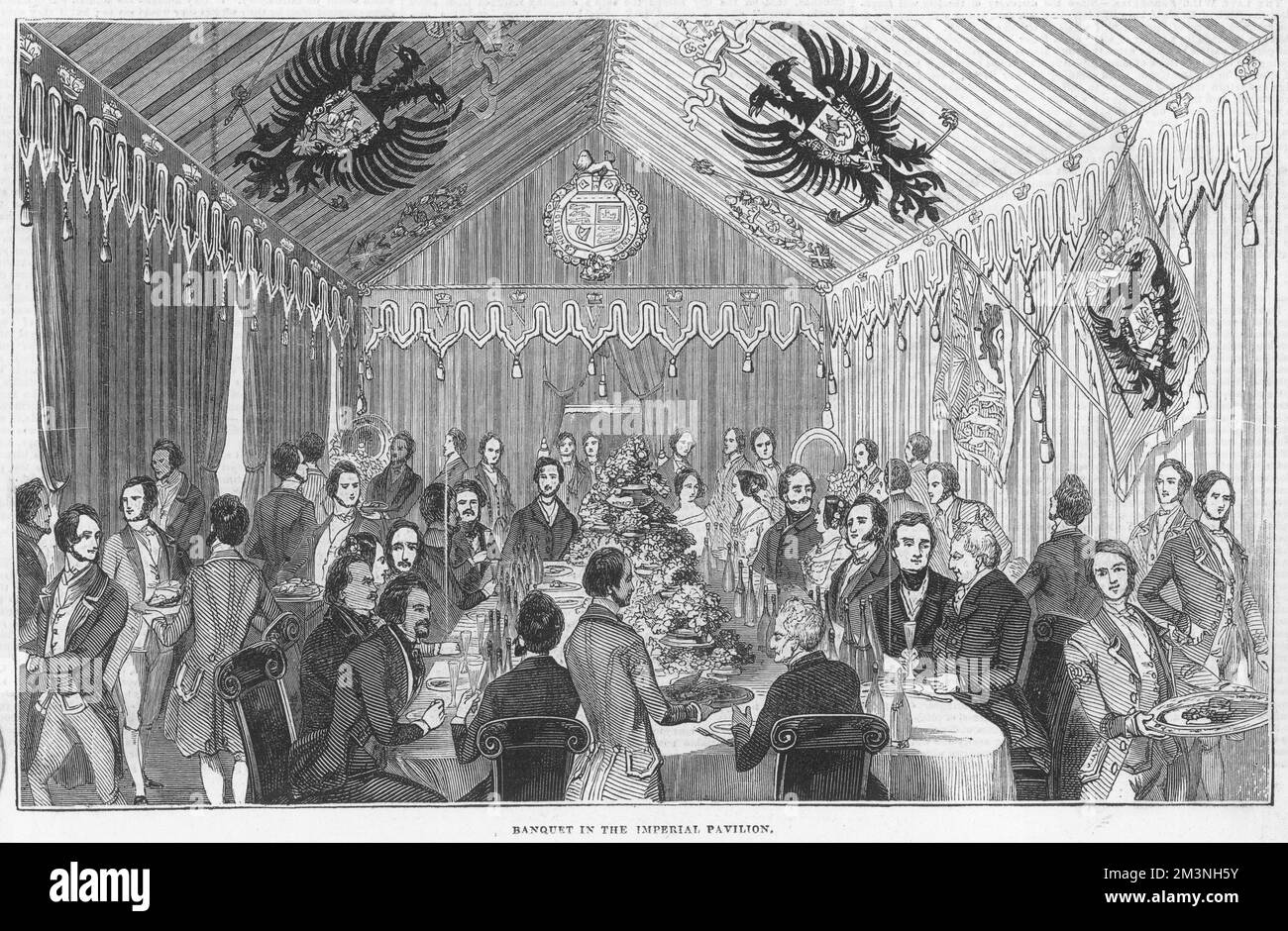 The banquet hosted by the Duke of Devonshire as part of his fete celebrations at Chiswick House.     Date: 8th June 1844 Stock Photo