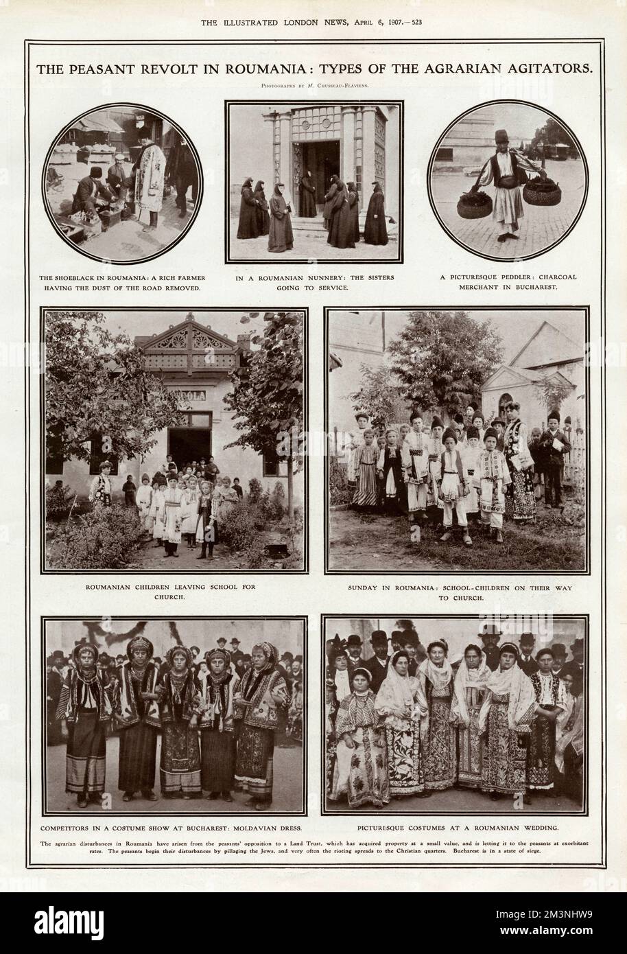 Peasant revolt in Romania: types of the agrarian agitators Stock Photo