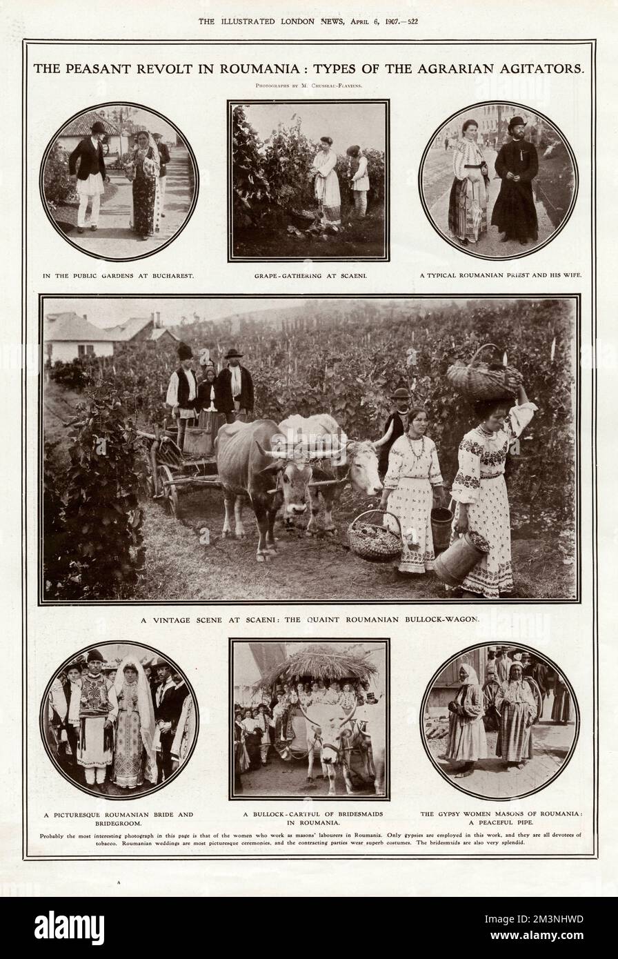 Peasant revolt in Romania: types of the agrarian agitators Stock Photo