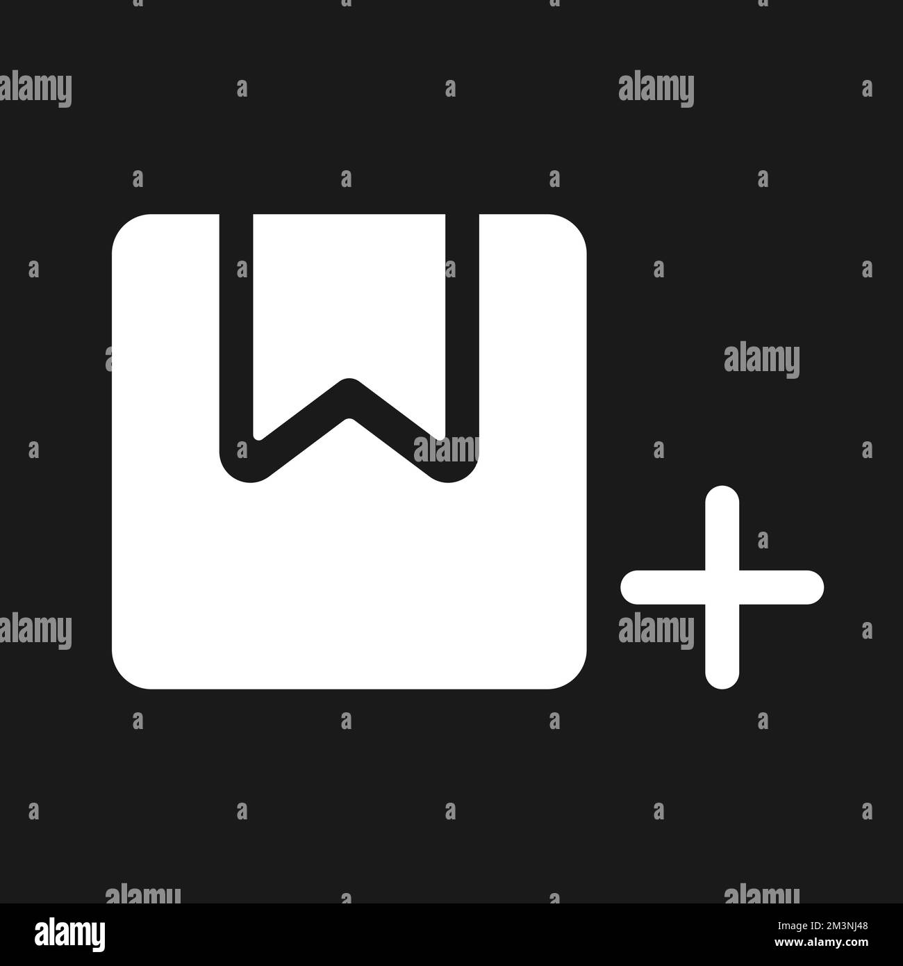 Add parcel dark mode glyph ui icon Stock Vector
