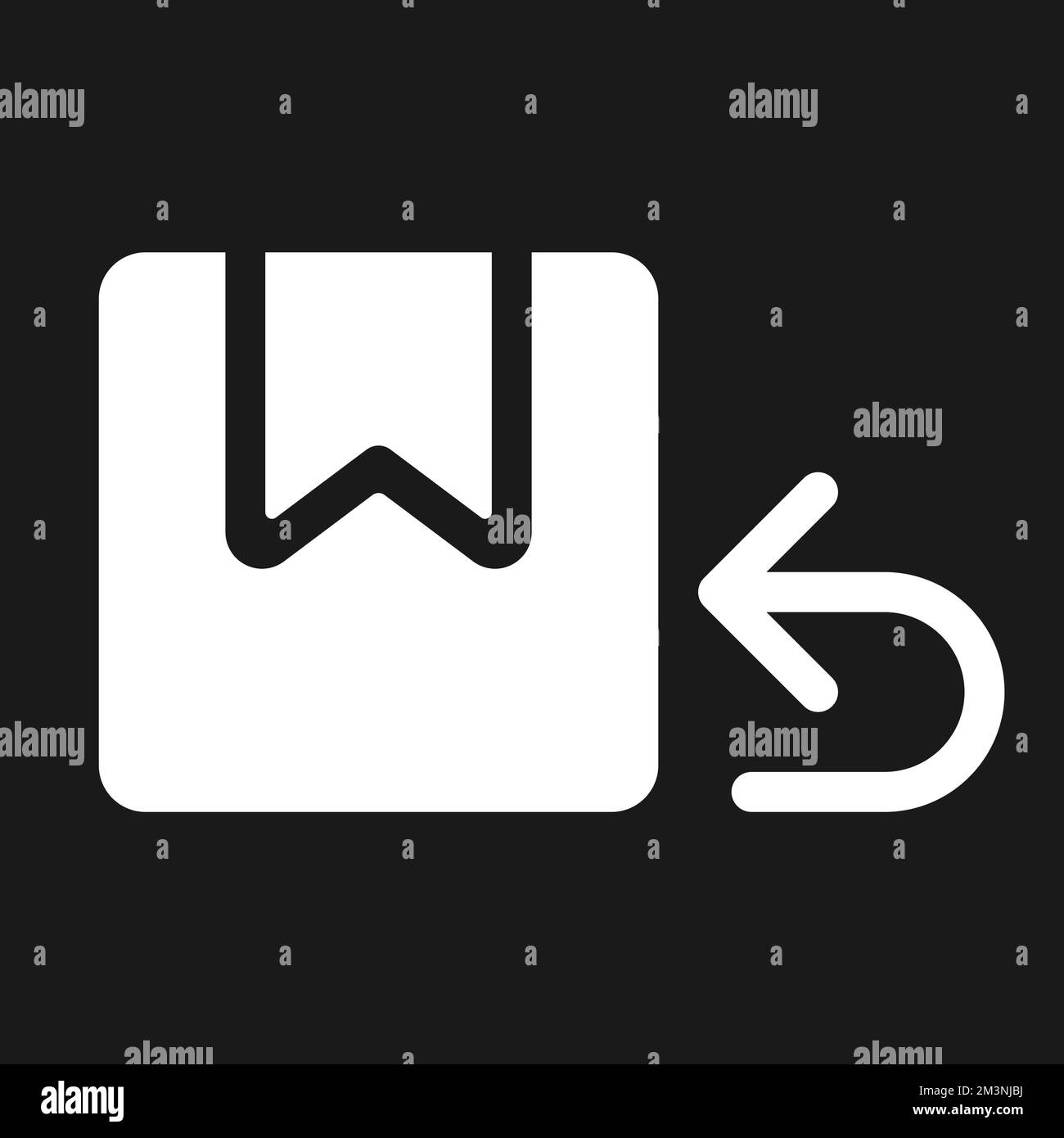 Return parcel dark mode glyph ui icon Stock Vector