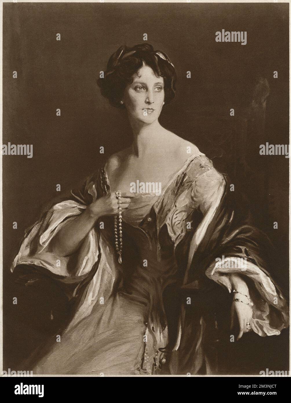 Winifred Cavendish-Bentinck(1863-1954) Duchess of Portland, D.B.E, shown here in 1913. The Illustrated London News notes that 'at  the Coronation of King George and Queen Mary, her Grace was one of four duchesses who held the Pall over the Queen during the anointing.' She was also a social reformer and active member of the R.S.P.C.A.     Date: June 1913 Stock Photo