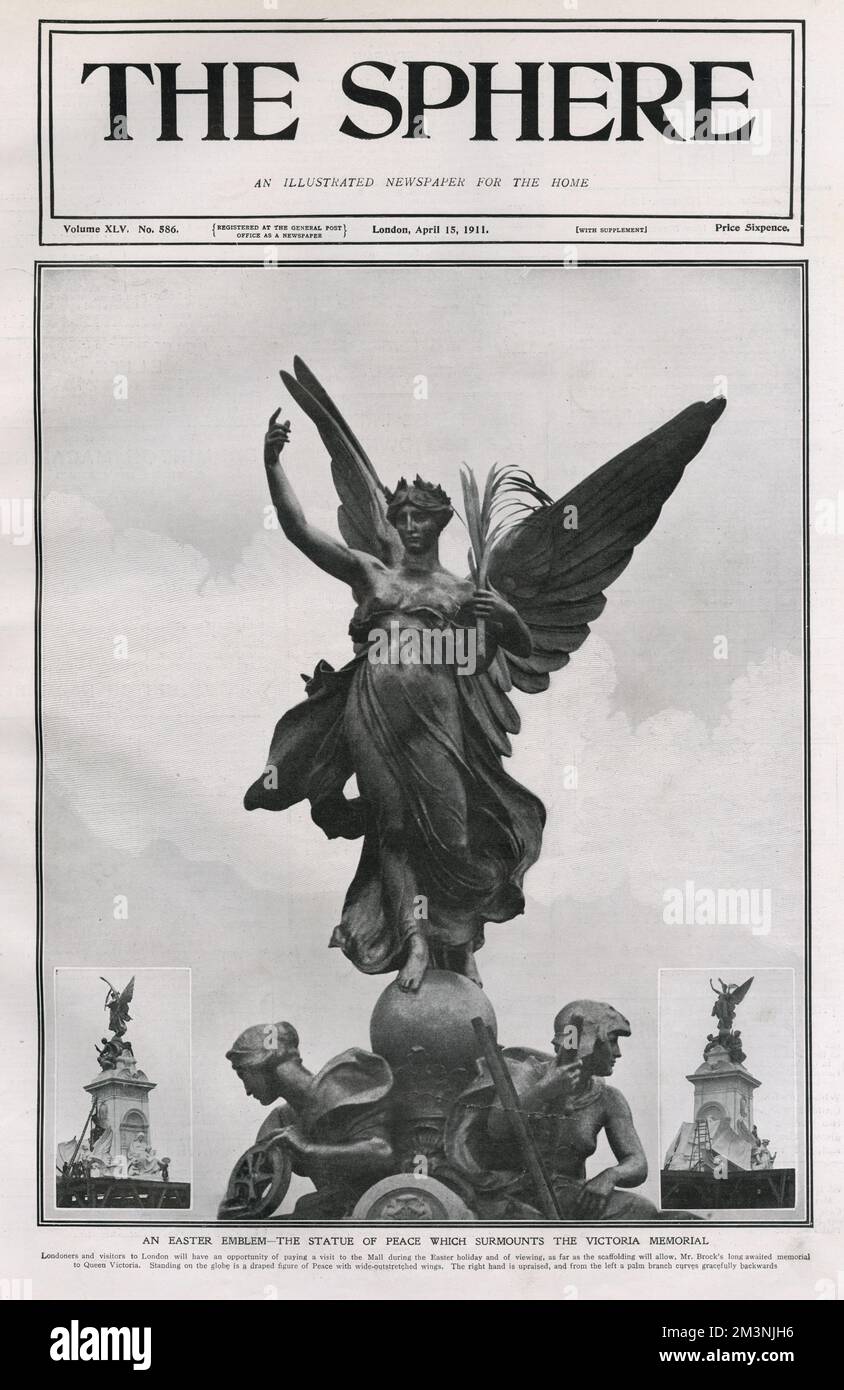 The statue of peace surmounting the Queen Victoria Memorial Monument