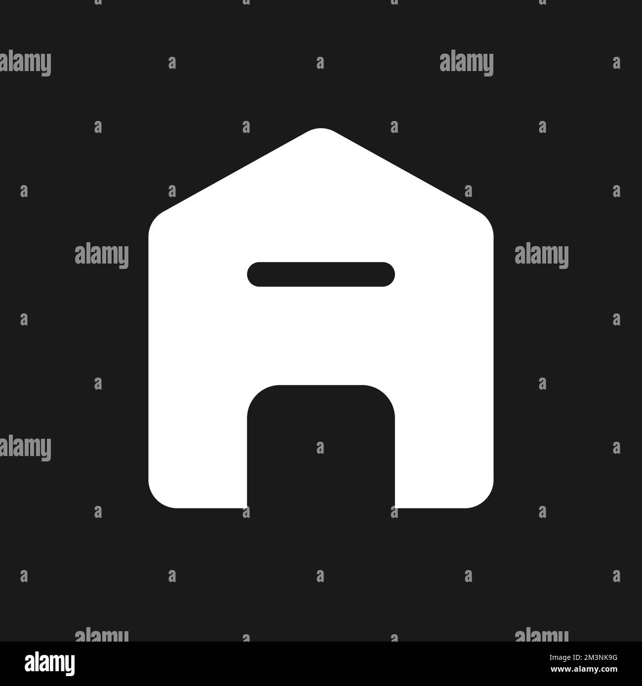 Delete address dark mode glyph ui icon Stock Vector