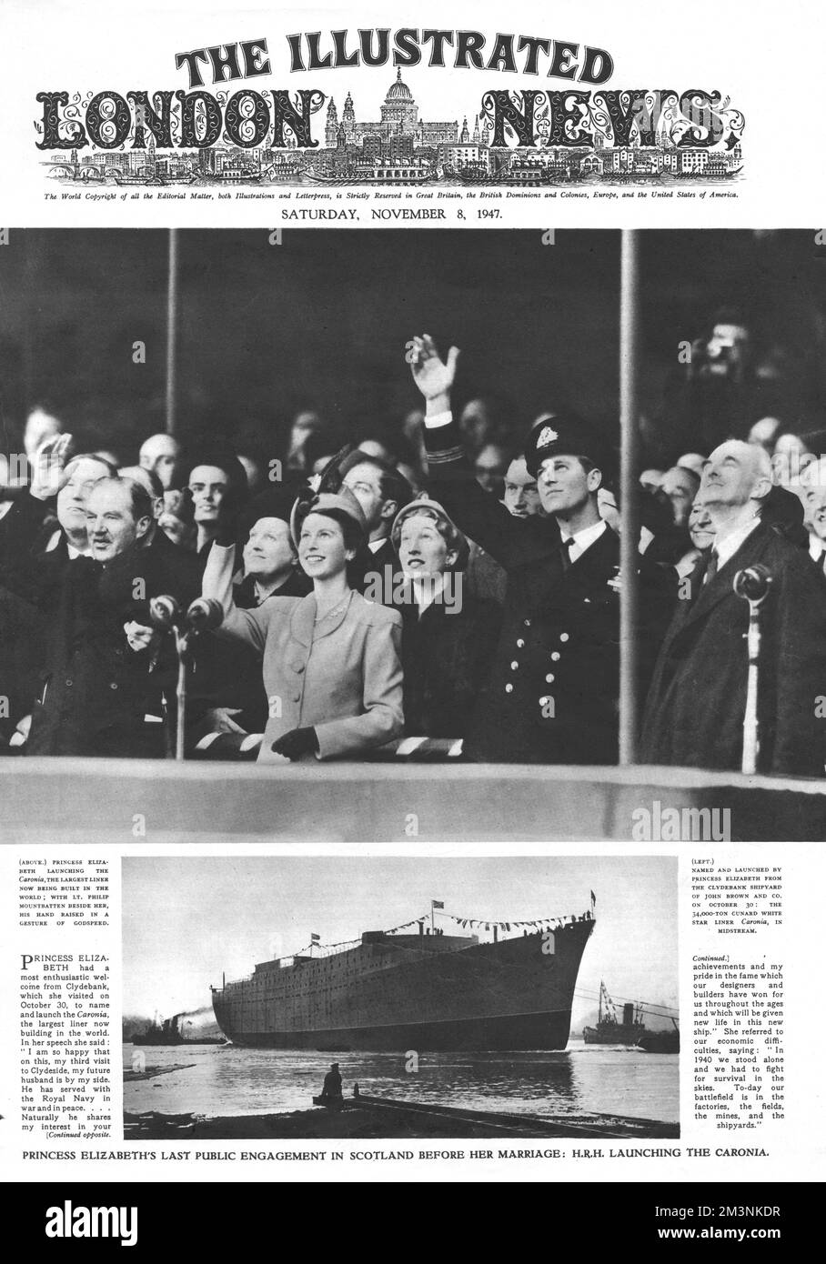 Royal Wedding 1947 - at Clydebank before wedding Stock Photo - Alamy