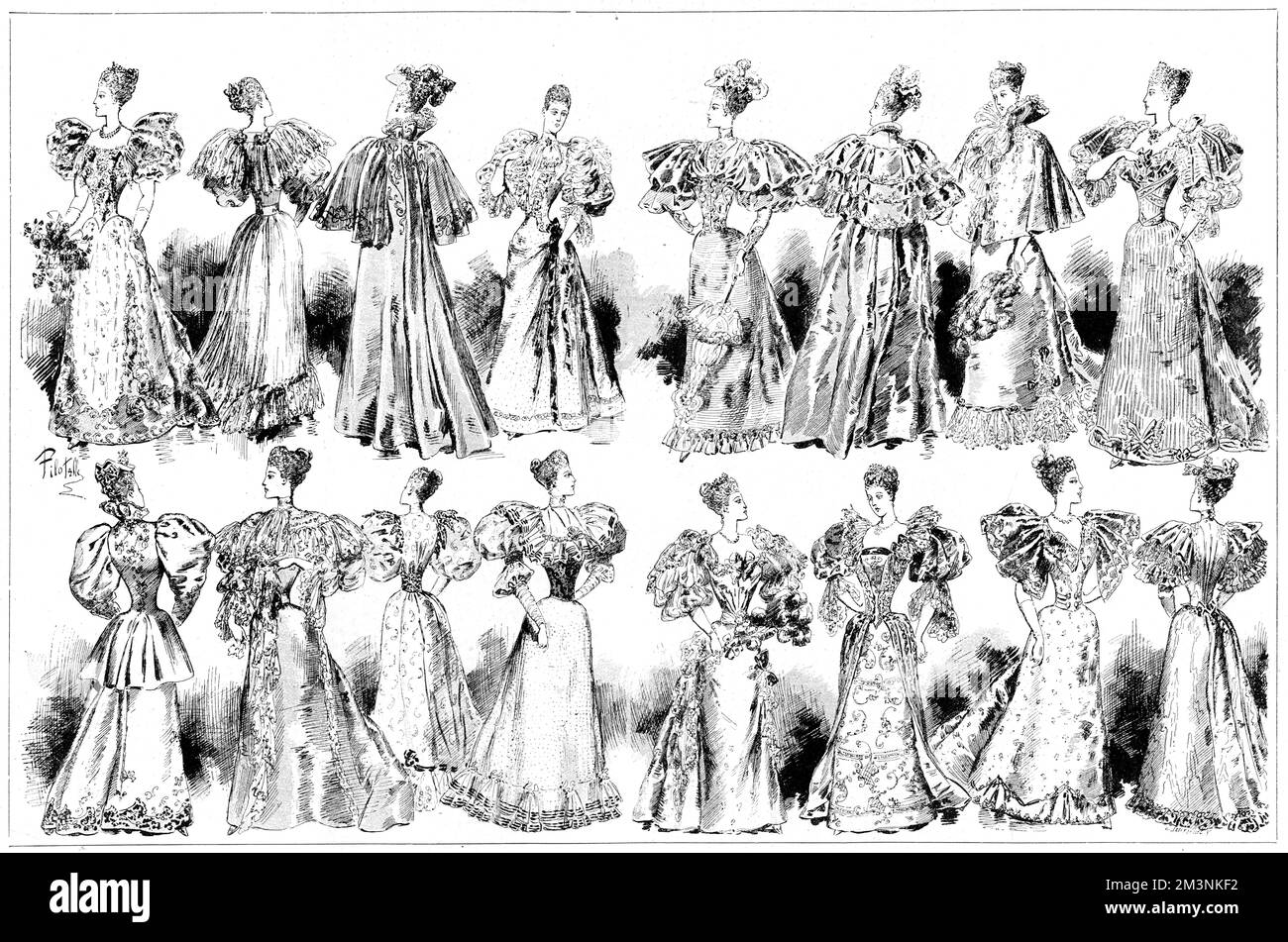The trousseau of Princess Victoria Melita consisting many beautiful garments for all manner of occasions. Madame Maynier had the honour of supplying the entire trousseau.     Date: 1894 Stock Photo