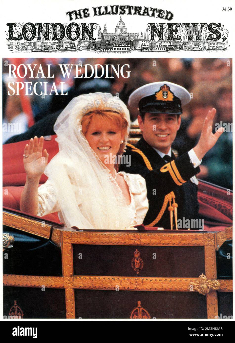 Front cover of The Illustrated London News celebrating the marriage of Prince Andrew, Duke of York to Lady Sarah Ferguson at Westminster Abbey on 23 July 1986. Stock Photo