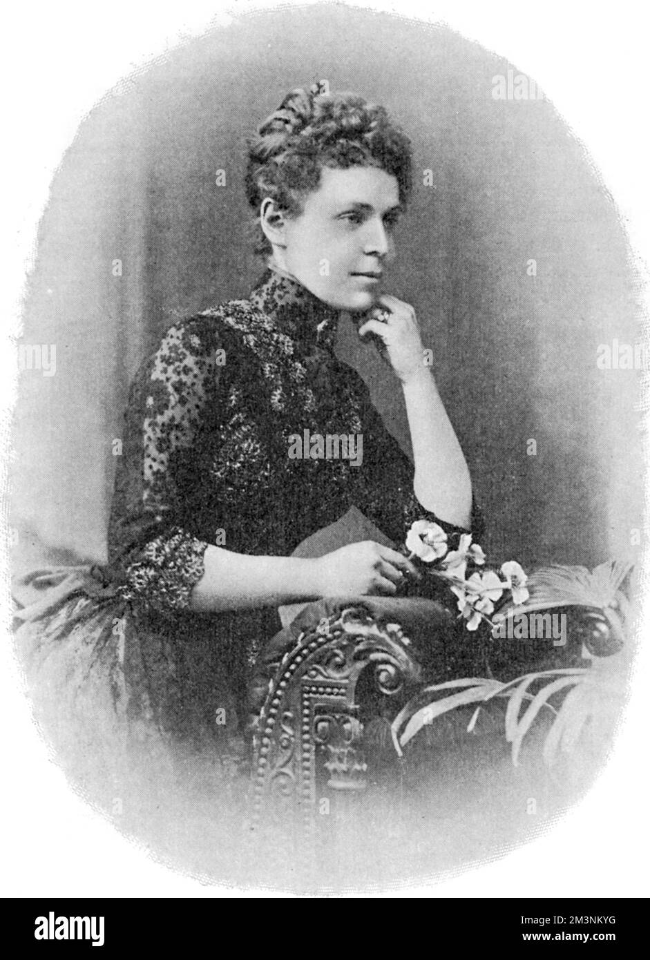 Florence Maybrick photographed just before her trial for murder.  Mrs Maybrick was accused of killing her husband, James Maybrick with poison. She moved from America to Liverpool in 1884, after marrying James Maybrick three years previously, when she was eighteen. James Maybrick often prescribed himself arsenic and strychnine to help with aches and pains, despite both his GP and wife warning him of the dangers. When he died on the 2nd May 1889 after having gastro-enteritis, Florence was immediately arrested for murder. The post mortem gave little evidence into the cause of death, and only smal Stock Photo