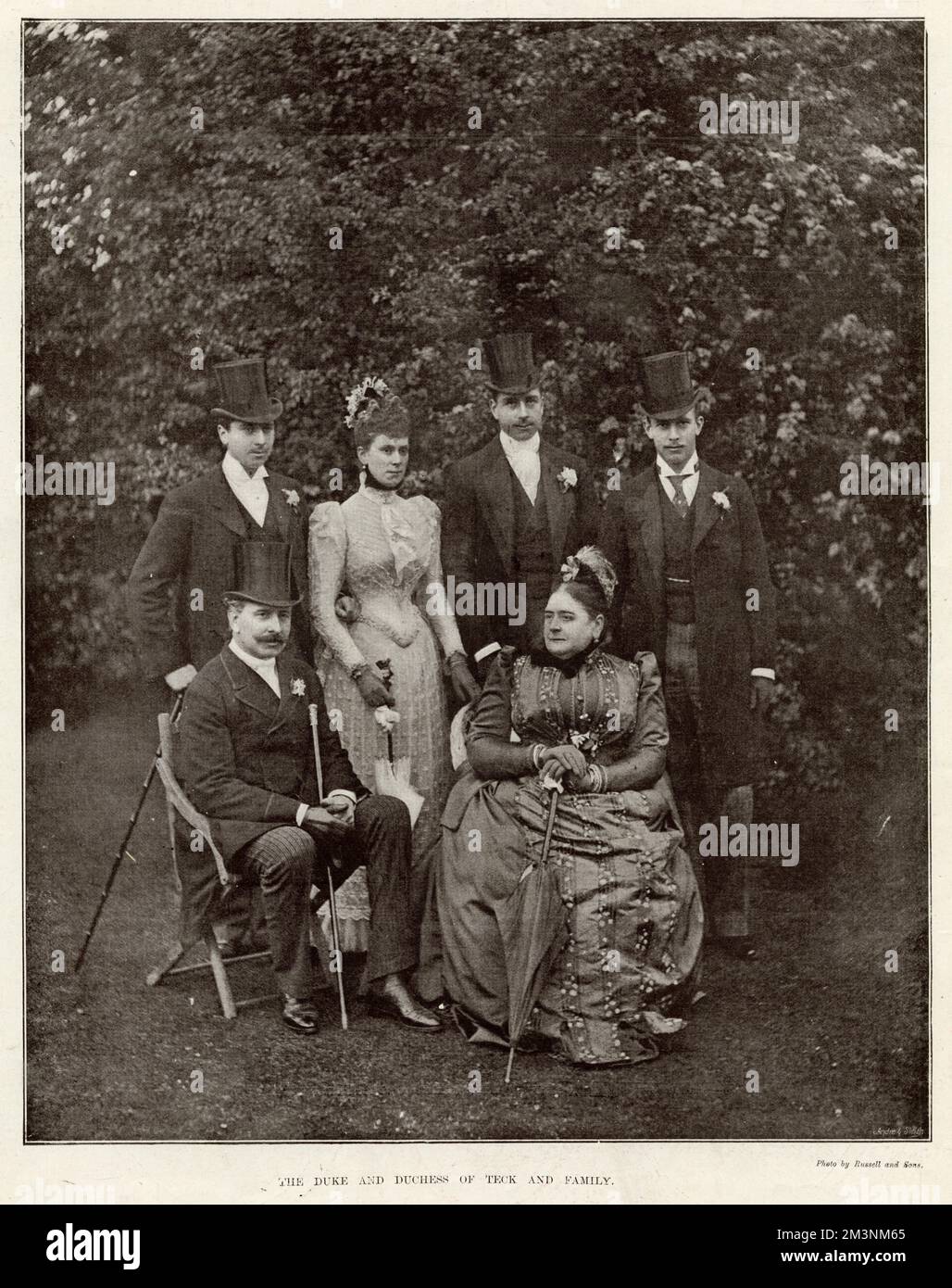 Royal wedding 1893 - Duke and Duchess of Teck and family Stock Photo