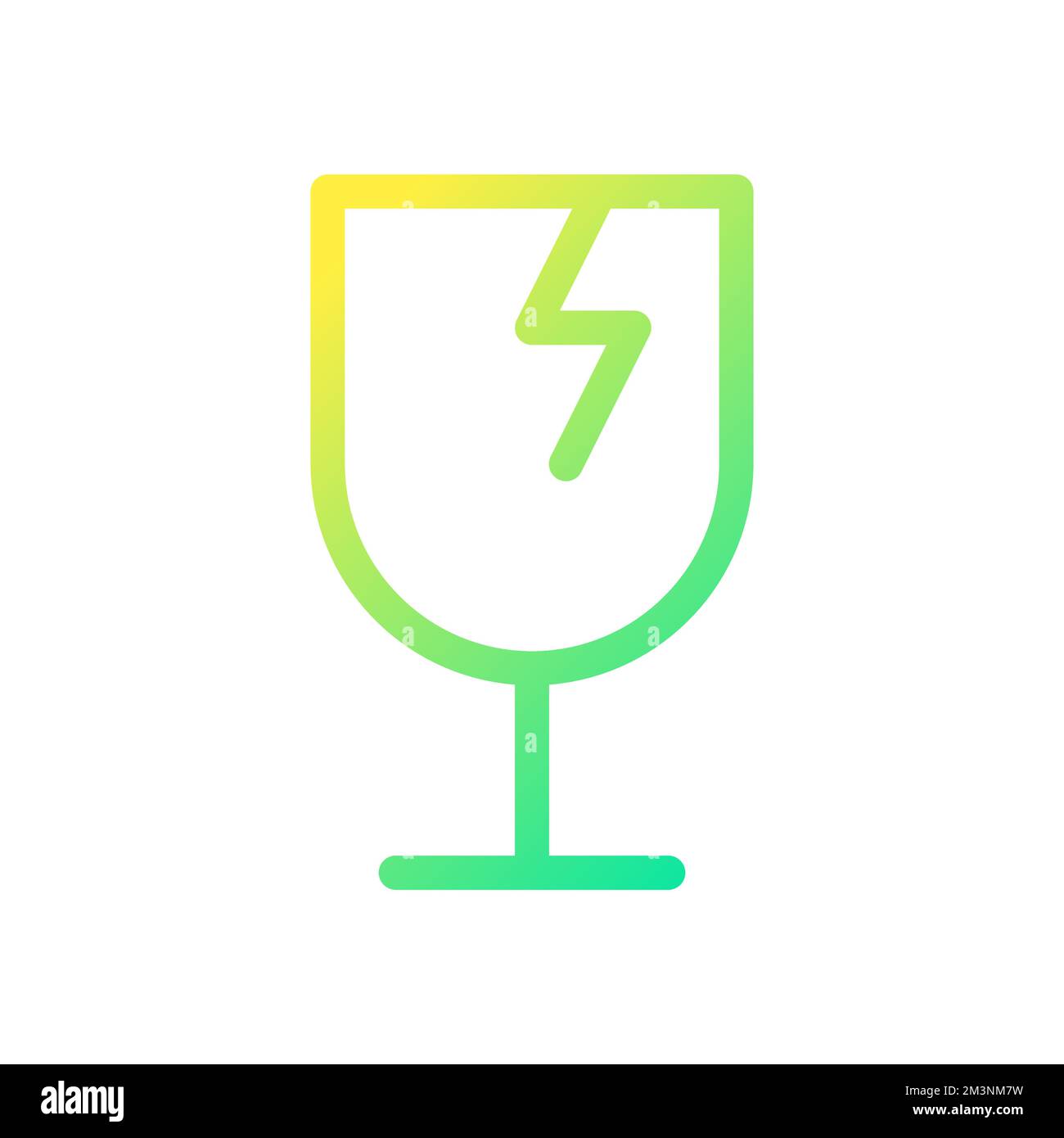 Broken wineglass pixel perfect gradient linear ui icon Stock Vector