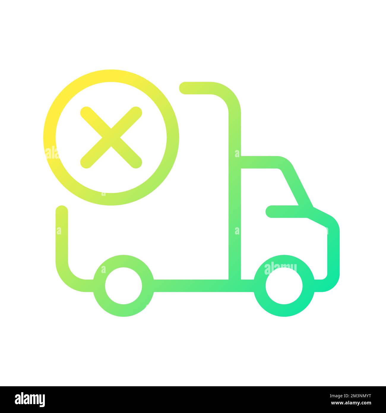 Shipment failed pixel perfect gradient linear ui icon Stock Vector