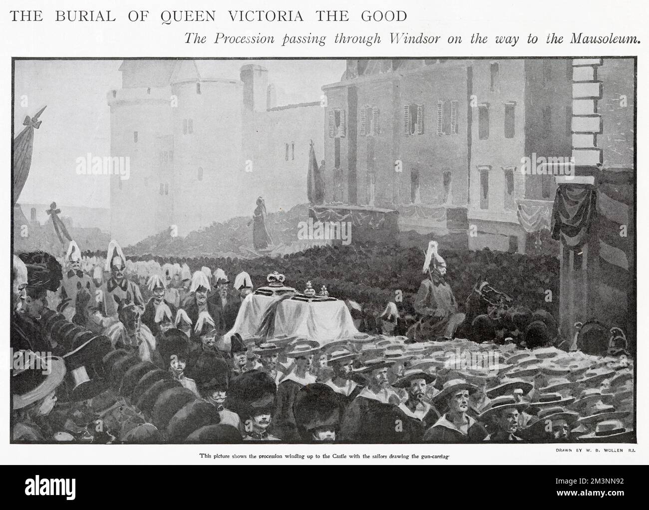 The funeral procession of Queen Victoria passing through Windsor on the