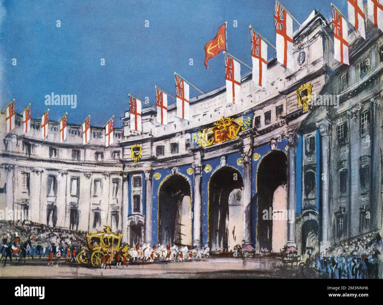London coronation 1953 flag hi-res stock photography and images - Alamy