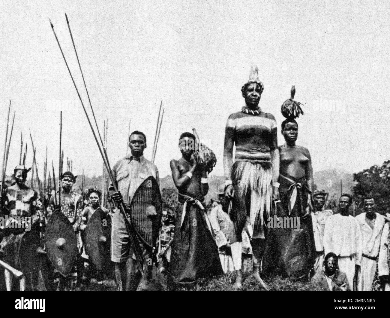 The Kabaka of Buganda with his wives, who attended him with vessels of