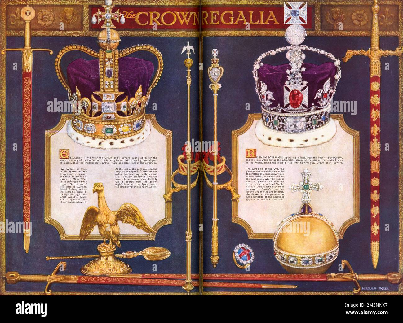 The Crown Regalia - 1953 Coronation Stock Photo