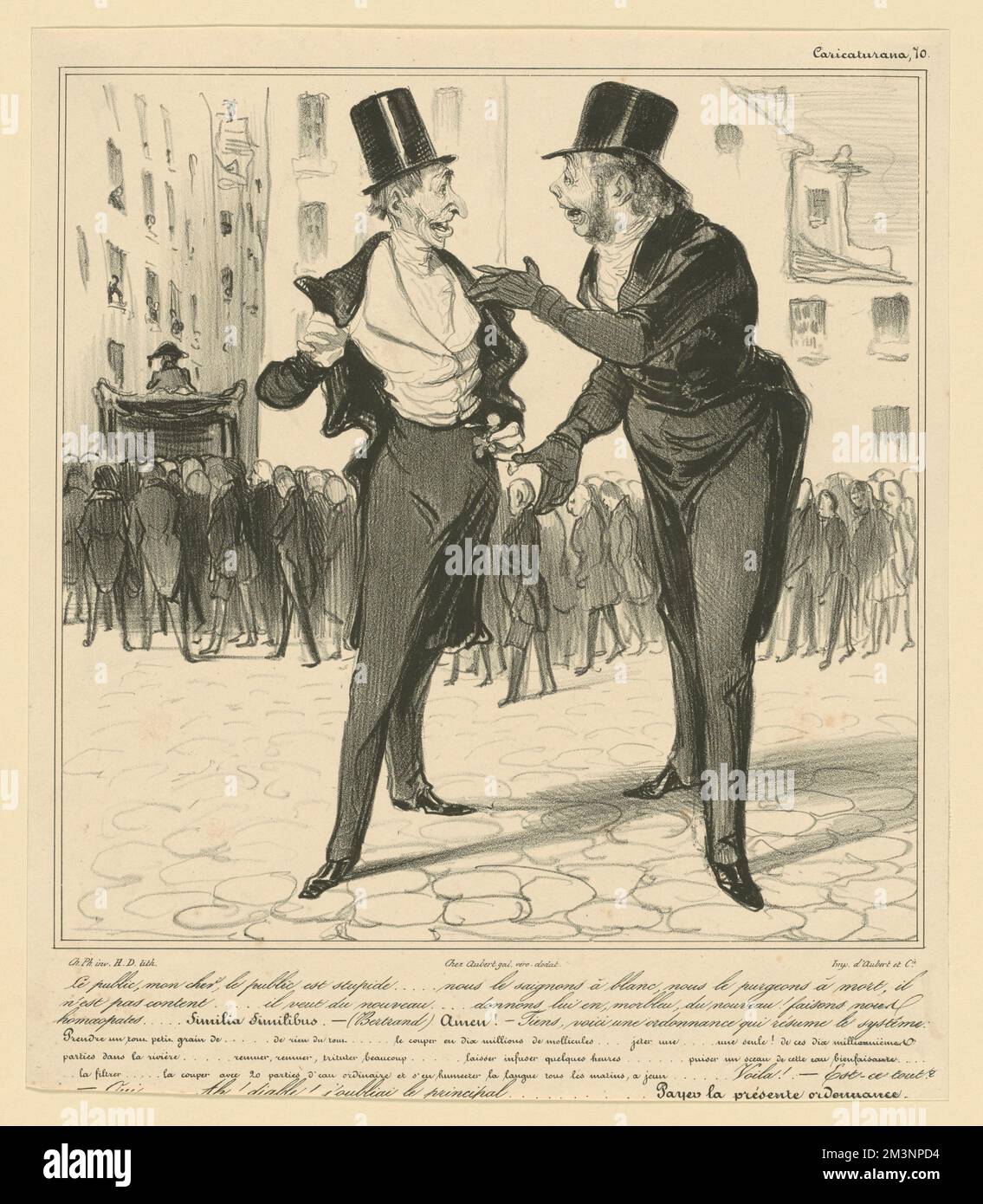 Le public, mon cher...est stupide... , Fictitious characters, Macaire, Robert. Honoré Daumier (1808-1879). Lithographs Stock Photo