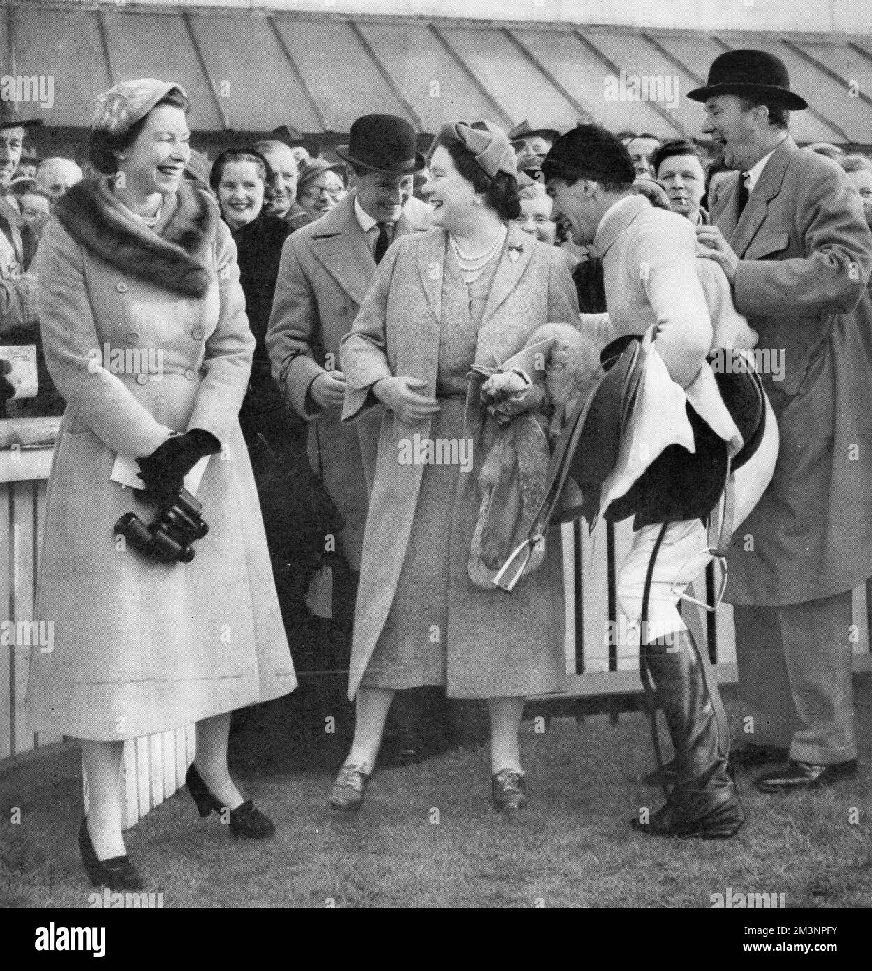 The Queen and Queen Mother at the races Stock Photo