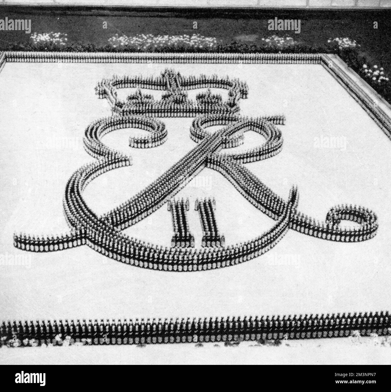 Royal cipher of Elizabeth II at Carlsberg Breweries in Denma Stock Photo