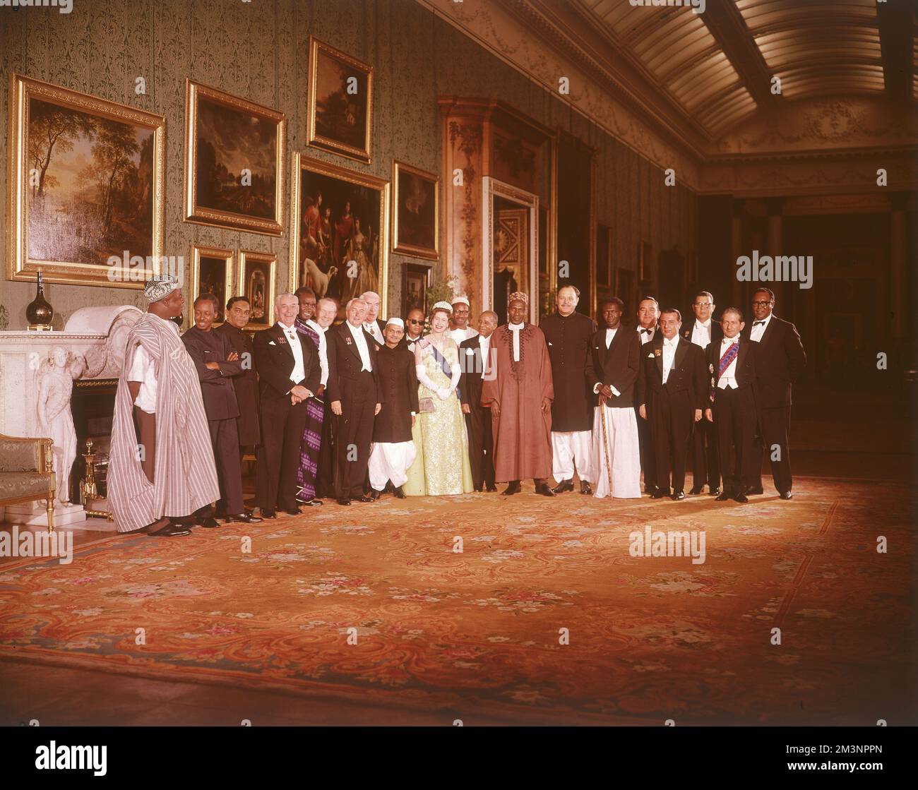 Queen Elizabeth II and Commonwealth ministers in jolly mood at