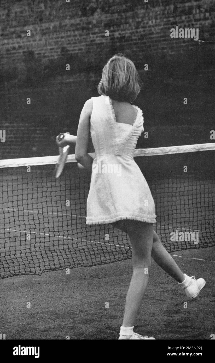 A terylene and cotton tennis dress designed by tennis fashion guru