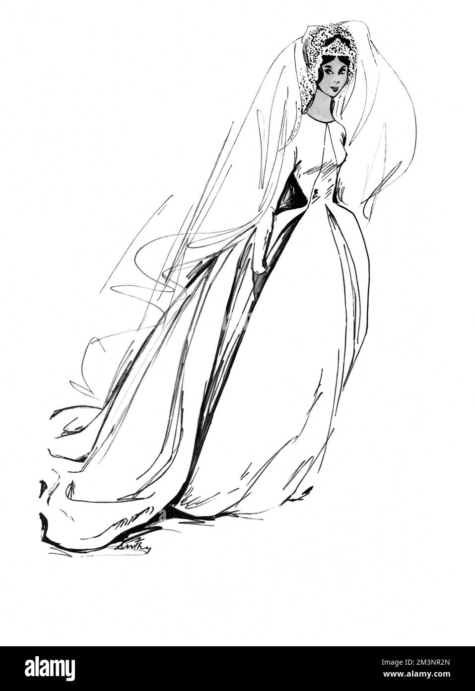 Wedding dress of Princess Francoise of Bourbon-Parma by Heim Stock Photo