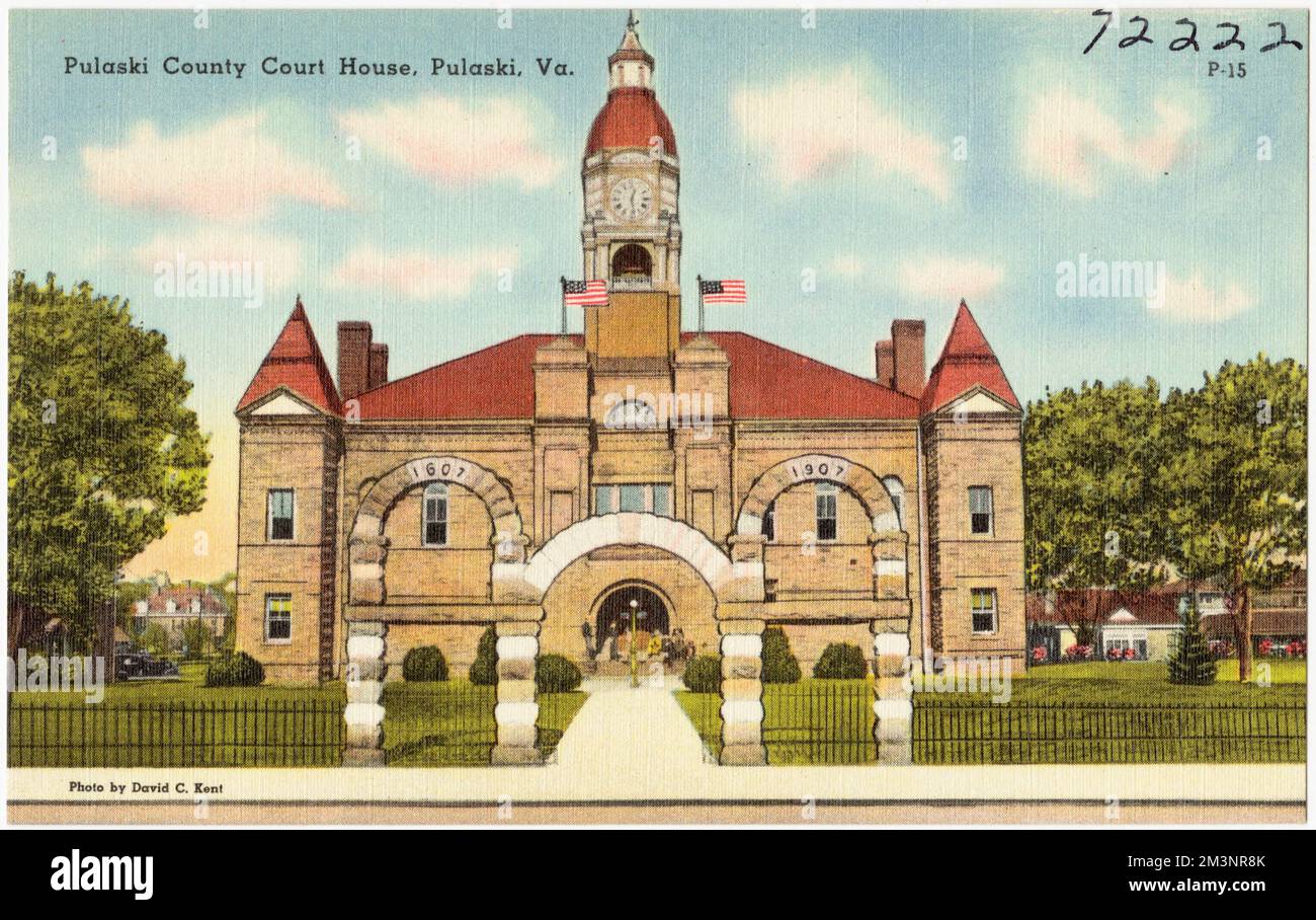 Pulaski Country Court House, Pulaski, Va. , Courthouses, Tichnor Brothers Collection, postcards