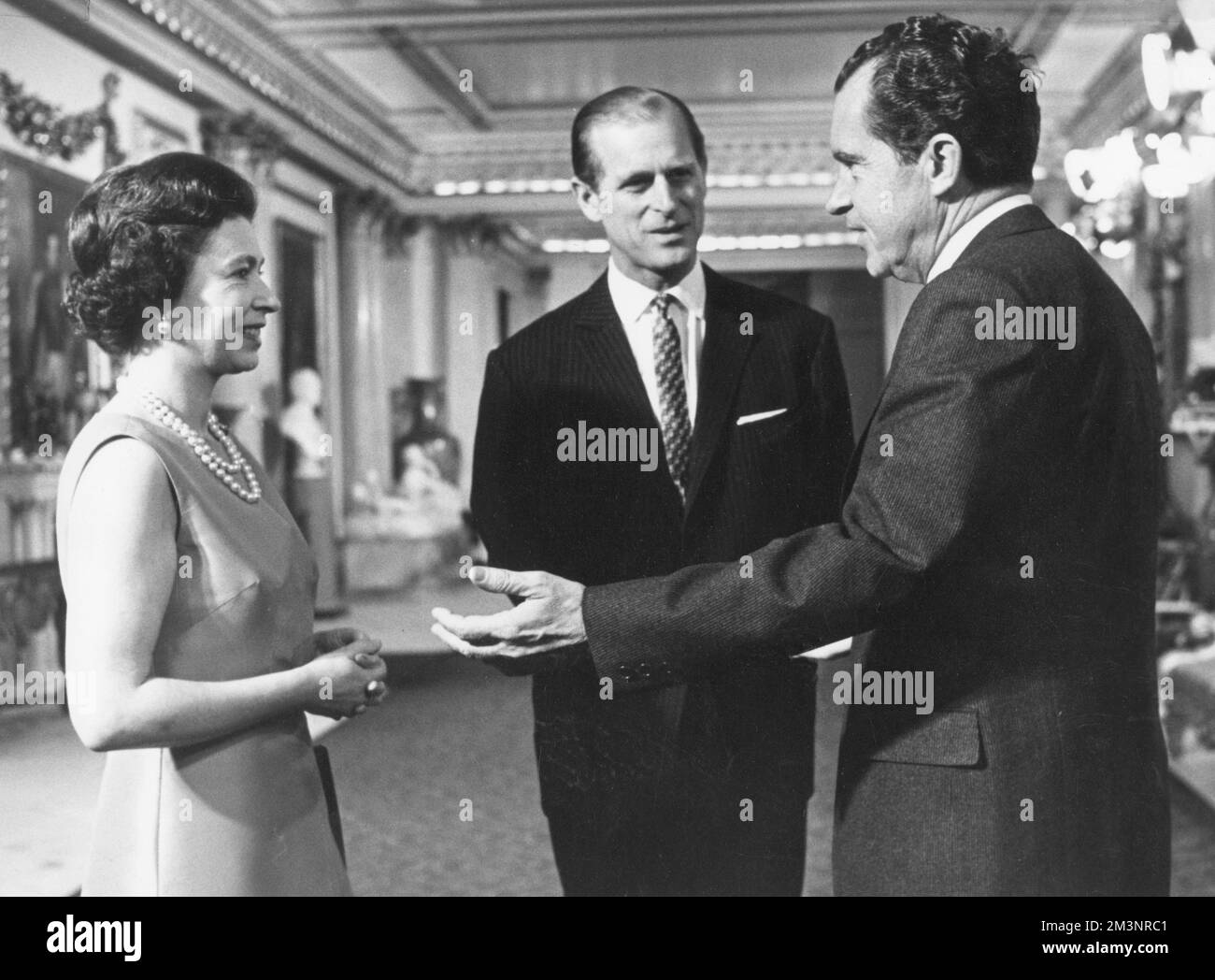 Queen Elizabeth II with Richard Nixon, 1969 Stock Photo