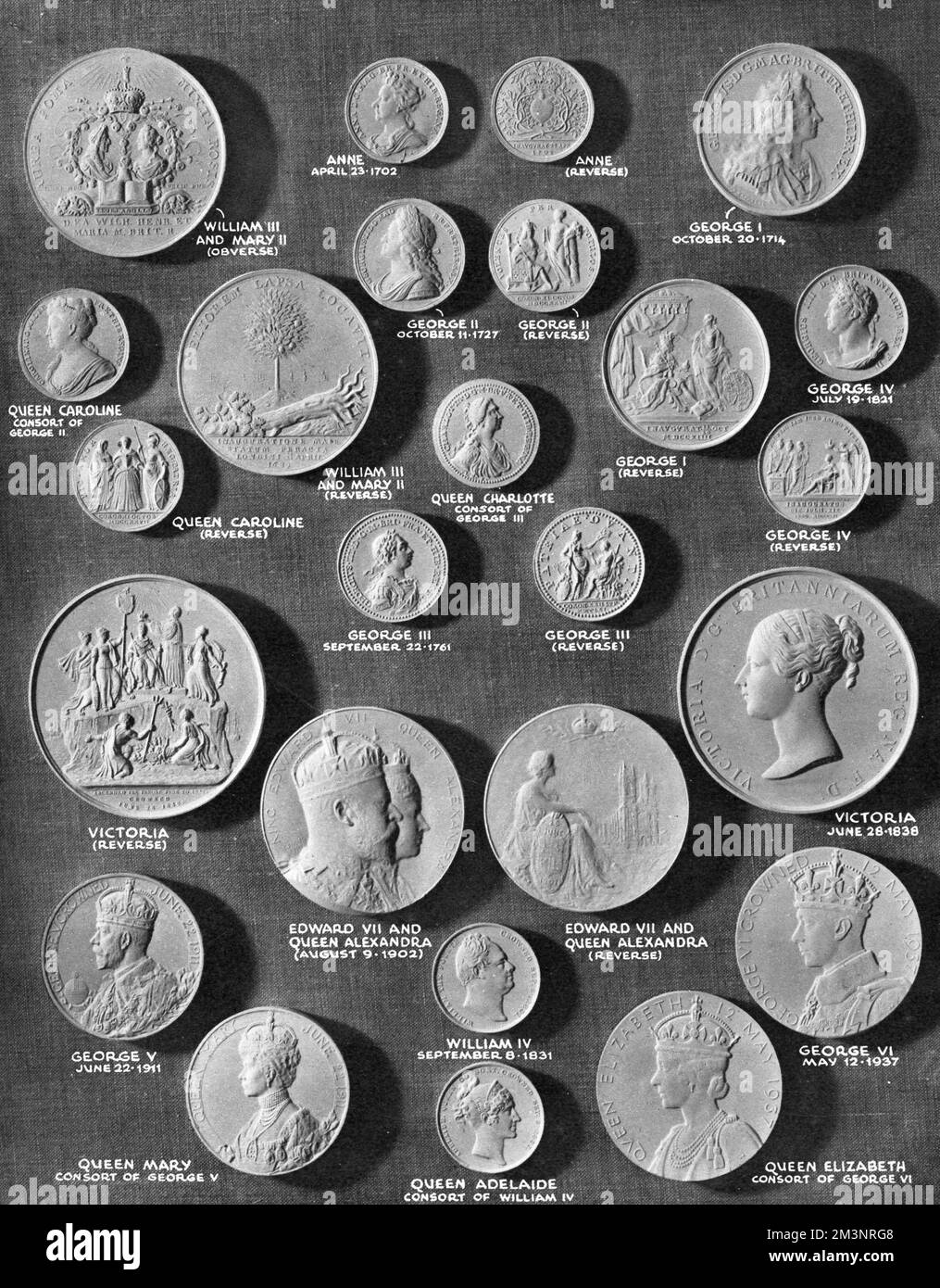 Coronation Medals of the Kings and Queens of England, from William and