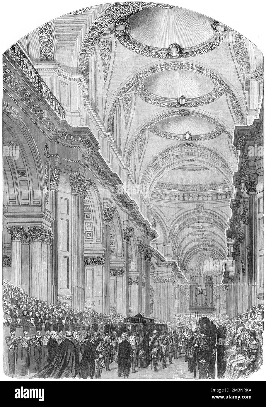 The funeral of the Duke of Wellington at St Paul's cathedral: the procession in the nave.     Date: 1852 Stock Photo