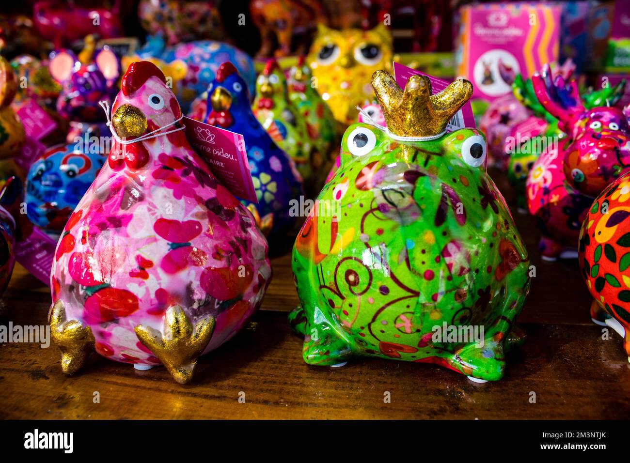 Decorative ceramic objects at the Christmas Market in Reims will take place from December 1 to 30, 2022. On the Promenades Jean-Louis Schneiter, the 1 Stock Photo